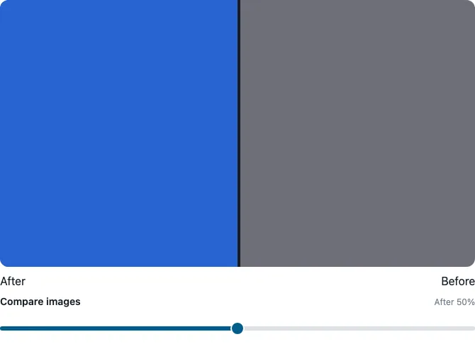 Image comparison rendered in the Expo web renderer Lumen playground