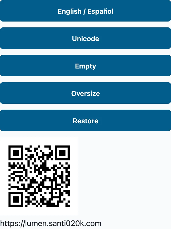 QR code rendered in the Expo web renderer Lumen playground