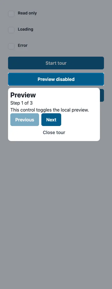 Tour rendered in the Expo web renderer Lumen playground
