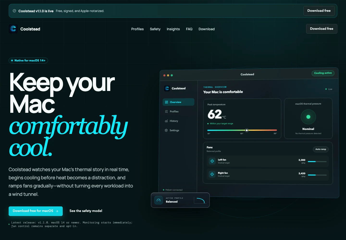 Coolstead interface preview