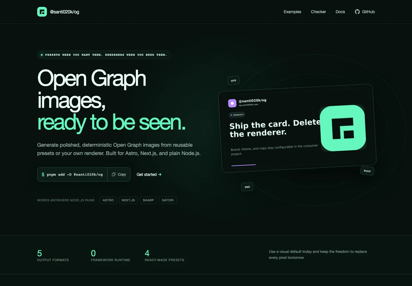 Open Graph interface preview