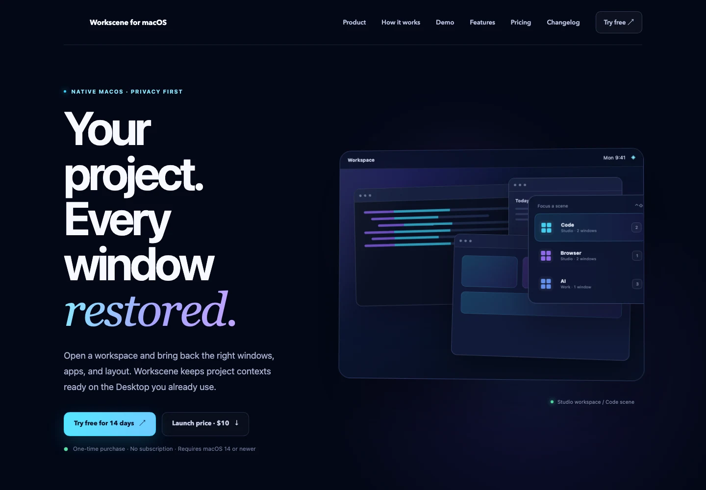 Workscene interface preview